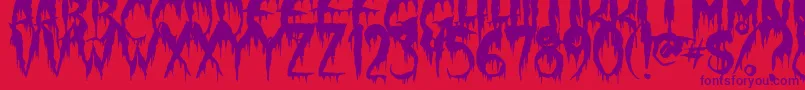 WerewolfMoon-Schriftart – Violette Schriften auf rotem Hintergrund