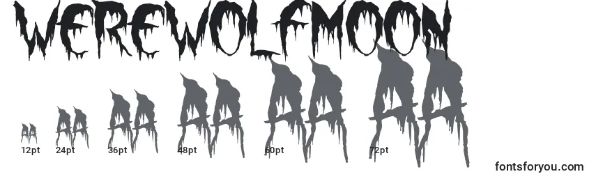 Размеры шрифта WerewolfMoon