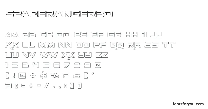 Шрифт Spaceranger3D – алфавит, цифры, специальные символы