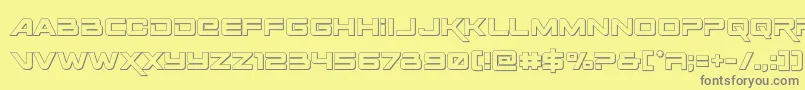 Spaceranger3D Font – Gray Fonts on Yellow Background