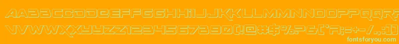 Więcej informacji o czcionce Spaceranger3D Czcionka Spaceranger3D – zielone czcionki na pomarańczowym tle