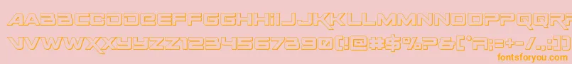 Spaceranger3D-Schriftart – Orangefarbene Schriften auf rosa Hintergrund