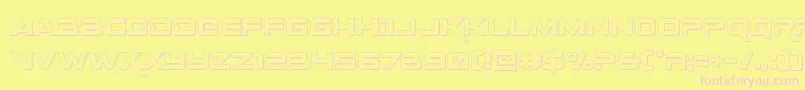 Spaceranger3D-Schriftart – Rosa Schriften auf gelbem Hintergrund