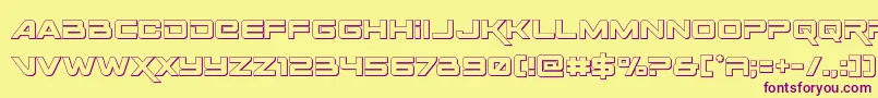 Spaceranger3D Font – Purple Fonts on Yellow Background