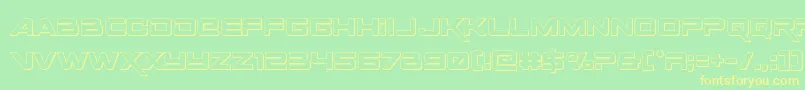 Spaceranger3D-Schriftart – Gelbe Schriften auf grünem Hintergrund