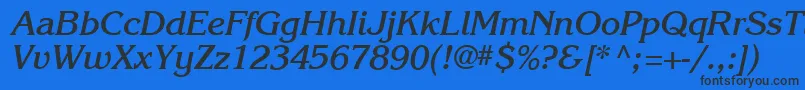 Karlajohnson6Boldcursivesh-fontti – mustat fontit sinisellä taustalla