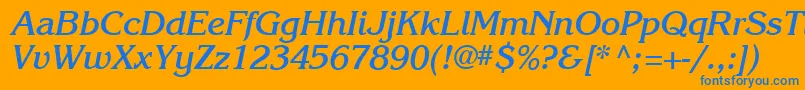 Karlajohnson6Boldcursivesh Font – Blue Fonts on Orange Background