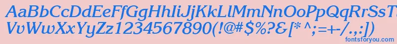 Karlajohnson6Boldcursivesh Font – Blue Fonts on Pink Background