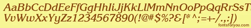 Karlajohnson6Boldcursivesh Font – Brown Fonts on Yellow Background