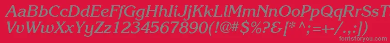 Karlajohnson6Boldcursivesh Font – Gray Fonts on Red Background