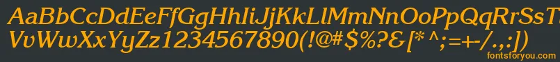 Karlajohnson6Boldcursivesh Font – Orange Fonts on Black Background