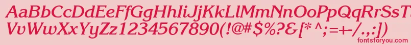 Karlajohnson6Boldcursivesh Font – Red Fonts on Pink Background