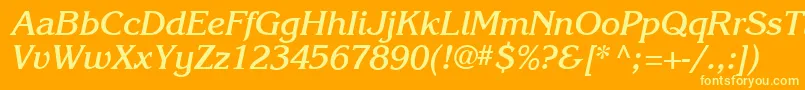 Karlajohnson6Boldcursivesh Font – Yellow Fonts on Orange Background