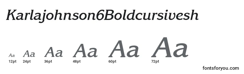 Karlajohnson6Boldcursivesh Font Sizes