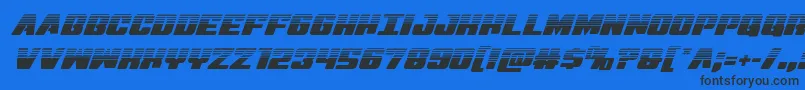 Virginhybridhalf Font – Black Fonts on Blue Background