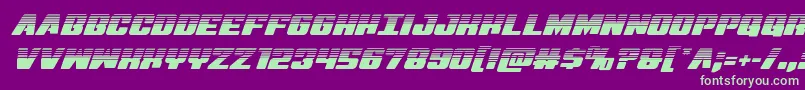 Virginhybridhalf-Schriftart – Grüne Schriften auf violettem Hintergrund