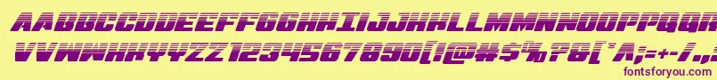 Virginhybridhalf Font – Purple Fonts on Yellow Background