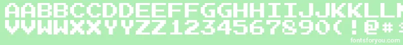 ArcadeNormal-fontti – valkoiset fontit vihreällä taustalla
