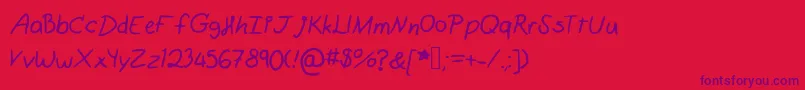 Littleberry Font – Purple Fonts on Red Background