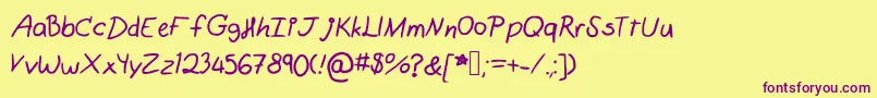 Littleberry Font – Purple Fonts on Yellow Background