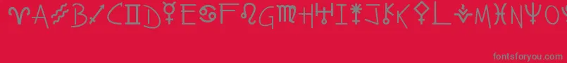 Zahstrology Font – Gray Fonts on Red Background
