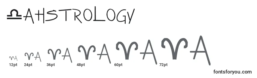 Размеры шрифта Zahstrology