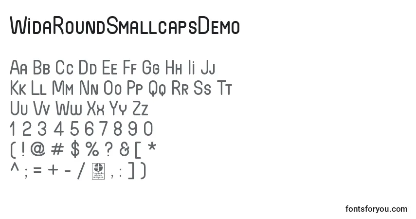 WidaRoundSmallcapsDemo-fontti – aakkoset, numerot, erikoismerkit