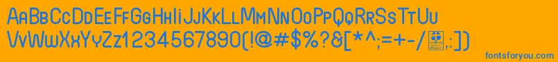 WidaRoundSmallcapsDemo Font – Blue Fonts on Orange Background