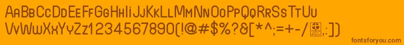Fonte WidaRoundSmallcapsDemo – fontes marrons em um fundo laranja