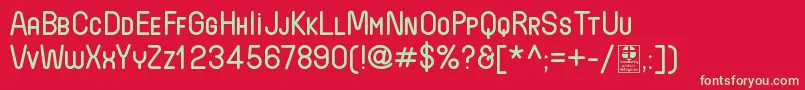 Fonte WidaRoundSmallcapsDemo – fontes verdes em um fundo vermelho