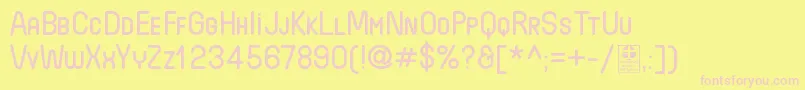 WidaRoundSmallcapsDemo-Schriftart – Rosa Schriften auf gelbem Hintergrund