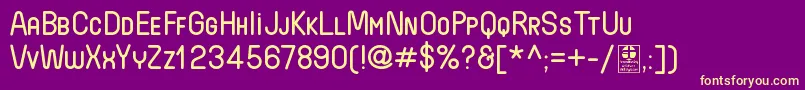 WidaRoundSmallcapsDemo Font – Yellow Fonts on Purple Background