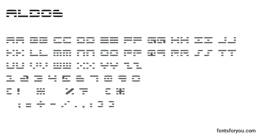 Czcionka Aldo6 – alfabet, cyfry, specjalne znaki