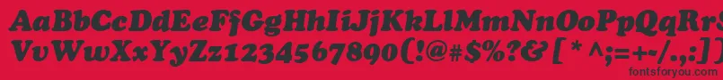 Czcionka AgcrownstyleItalic – czarne czcionki na czerwonym tle