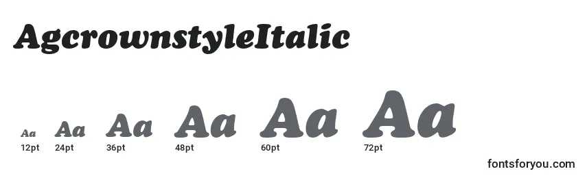 Размеры шрифта AgcrownstyleItalic