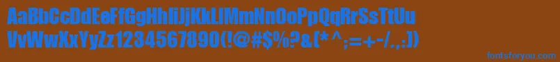 ImpactLt Font – Blue Fonts on Brown Background