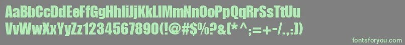 ImpactLt-fontti – vihreät fontit harmaalla taustalla