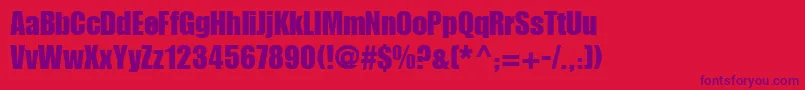ImpactLt Font – Purple Fonts on Red Background
