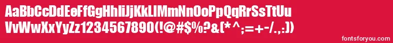 ImpactLt Font – White Fonts on Red Background