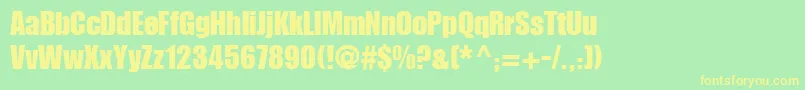 ImpactLt Font – Yellow Fonts on Green Background