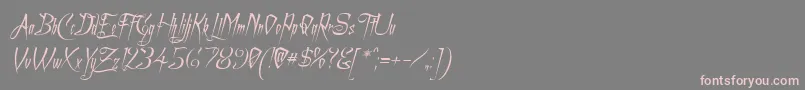 フォントACharmingFontItalic – 灰色の背景にピンクのフォント