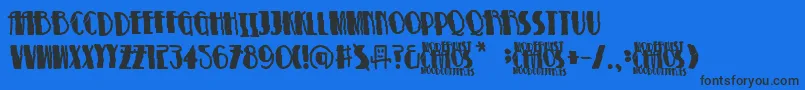 ModernistChaos Font – Black Fonts on Blue Background