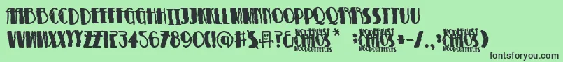 ModernistChaos Font – Black Fonts on Green Background