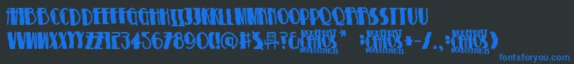 Fonte ModernistChaos – fontes azuis em um fundo preto