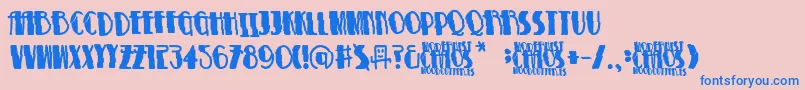 ModernistChaos Font – Blue Fonts on Pink Background