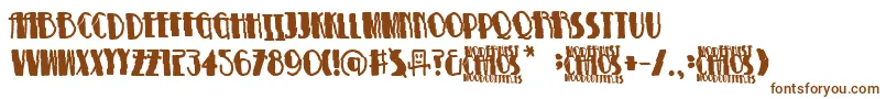 ModernistChaos-fontti – ruskeat fontit valkoisella taustalla