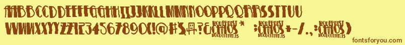 ModernistChaos Font – Brown Fonts on Yellow Background