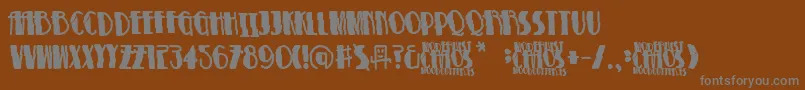 More about ModernistChaos Font ModernistChaos Font – Gray Fonts on Brown Background