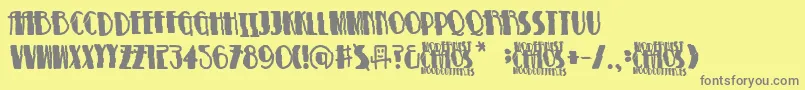 フォントModernistChaos – 黄色の背景に灰色の文字
