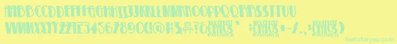 ModernistChaos Font – Green Fonts on Yellow Background